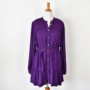 Karina Grimaldi Violet Button Front Dress - L